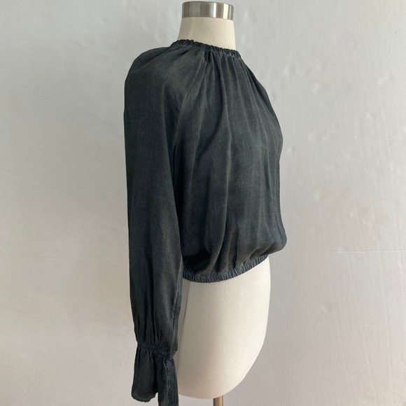 NWT★: BELLA DAHL Raglan Sleeve Elastic Waist Top, Smoke, XS - Picture 7 of 12